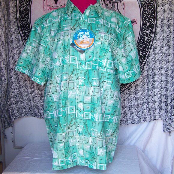 Columbia NWT Button Down Short Sleeve Fishing Shirt Sz M - Picture 1 of 9